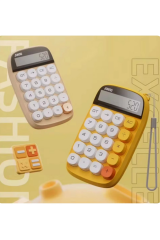 Sevimli Kare Tuşlu 10 Haneli Ldc Ekran Hesap Makinası Kahverengı