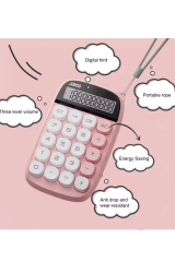 Sevimli Kare Tuşlu 10 Haneli Ldc Ekran Hesap Makinası Kahverengı