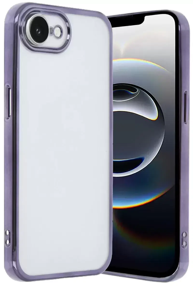 Newface İphone 16e Kılıf Razer Lensli Silikon - Mor