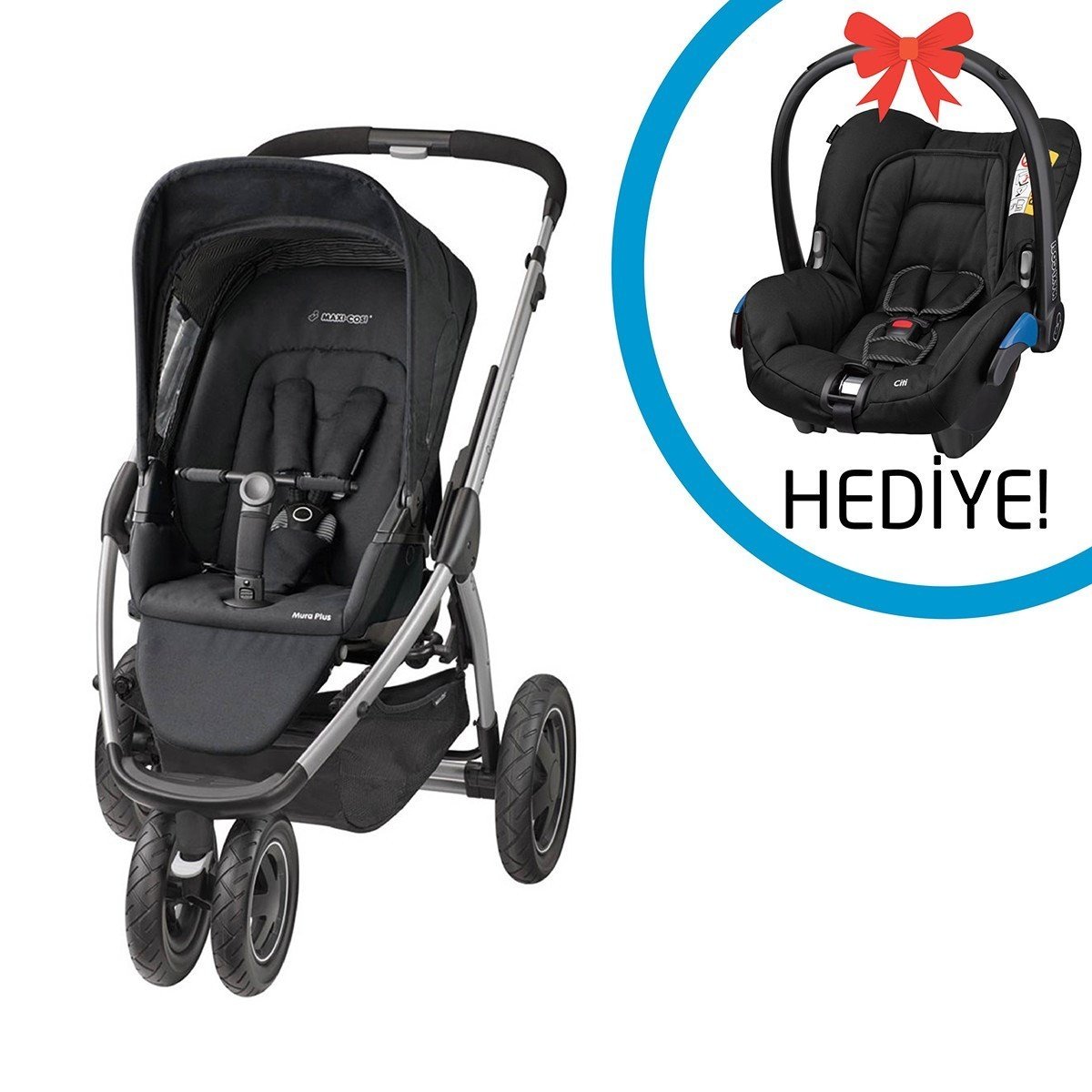 Maxi-Cosi Mura Plus 3 Bebek Arabası / Black Raven