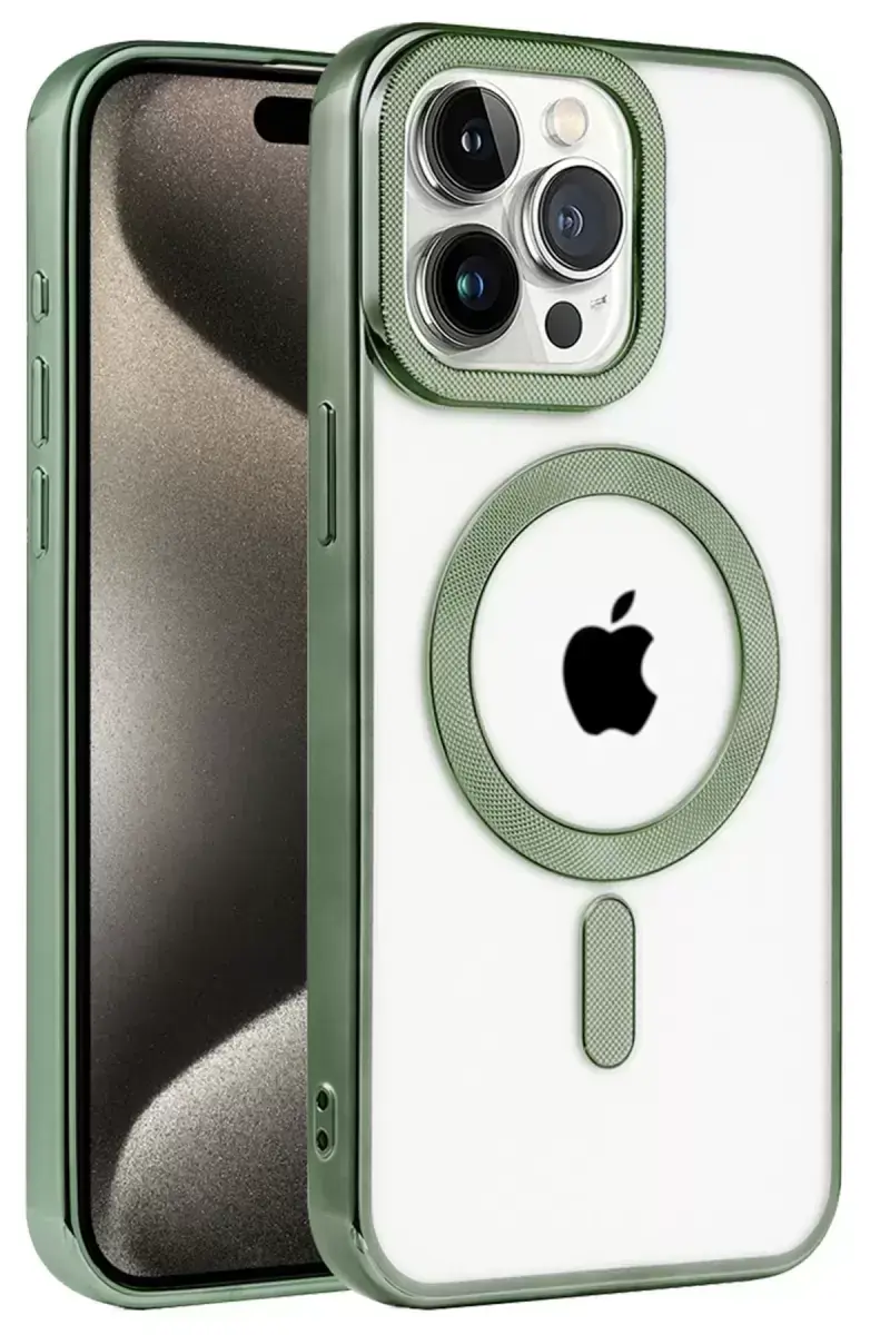 Newface İphone 14 Pro Max Kılıf Kronos Magsafe Kapak - Koyu Yeşil