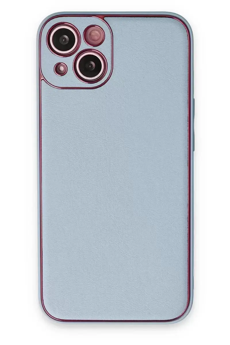 Newface Apple İphone 14 Plus Kılıf Coco Deri Silikon Kapak - Sky Blue