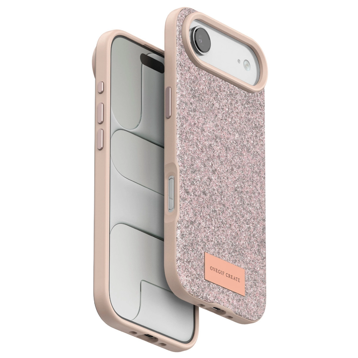 Onegif  İphone 17 Air Bright Simli Kapak - Pembe