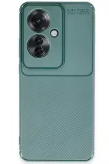 Newface Oppo Reno 11f Kılıf Auto Focus Karbon Kapak - Koyu Yeşil
