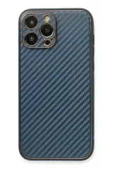 Newface İphone 13 Pro Kılıf Coco Karbon Silikon - Mavi