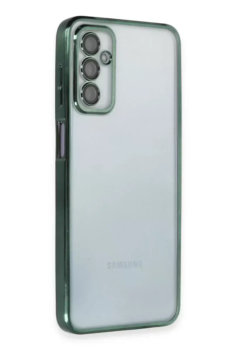 Newface Samsung Galaxy M23 Kılıf Razer Lensli Silikon - Yeşil