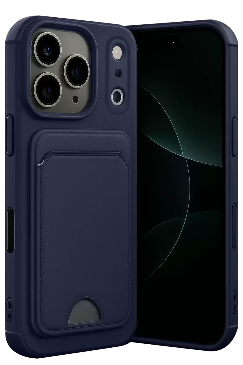 Newface Apple İphone 17 Pro Kelvin Kartvizitli Silikon - Lacivert