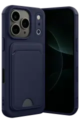 Newface Apple İphone 17 Pro Kelvin Kartvizitli Silikon - Lacivert