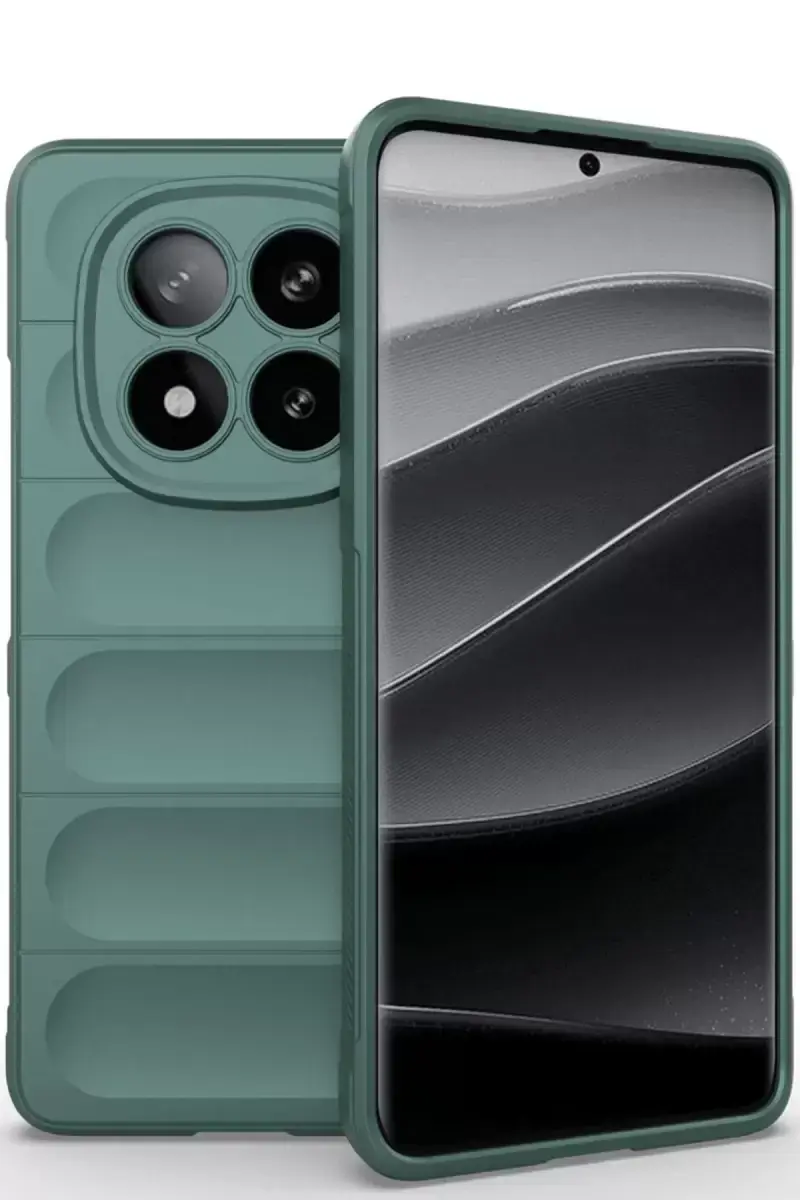 Newface Xiaomi Redmi Note 14 Pro 5g Kılıf Optimum Silikon - Koyu Yeşil