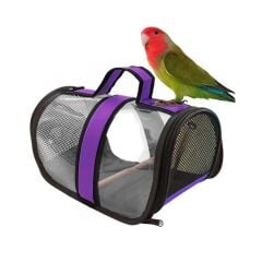 Markapet Tünekli Kuş Taşıma Çantası 20-30 cm Mor