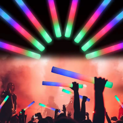 Led Işıklı ( 6 Adet ) 3 Modlu Kauçuk Işıklı Sünger Parti Çubuk Sopa - 46 Cm