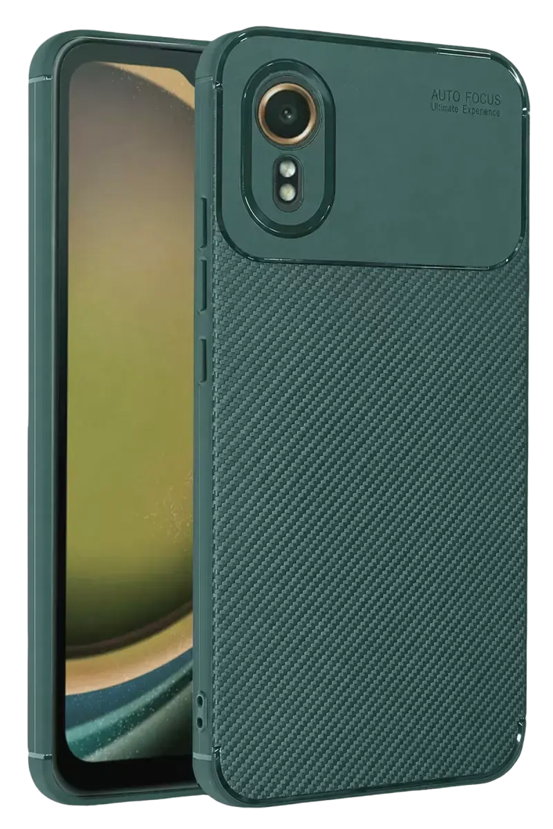 Newface Samsung Galaxy Xcover 7 Kılıf Auto Focus Karbon Kapak - Yeşil