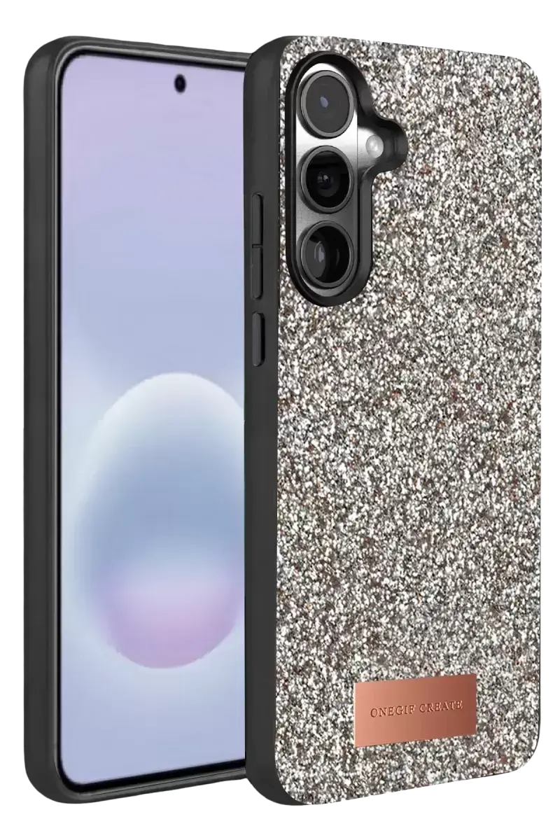 Onegif Samsung Galaxy A57 5g Bright Simli Kapak - Gümüş