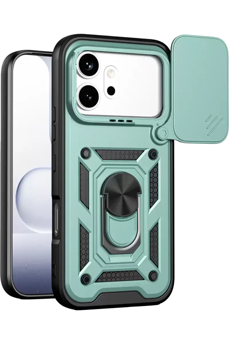 Newface Huawei Honor 600 Pars Lens Yüzüklü Silikon - Yeşil