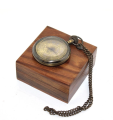 Ahşap Kutulu Pirinç Köstekli Saat 16154