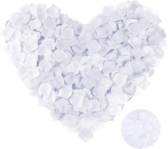 Beyaz Renk Gül Yaprağı Şekilli Konfeti 1 Paket 100 Adet