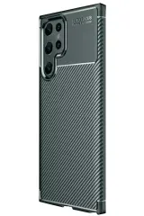 Newface Samsung Galaxy S25 Ultra Kılıf Auto Focus Karbon Kapak - Koyu Yeşil