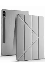 Newface Samsung Galaxy X510 Tab S9 Fe 11 Kılıf Kalemlikli Mars Tablet Kılıfı - Koyu Gri