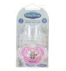 BabyTime BT142 Silikon Damaklı Desenli Emzik No 3 - Pembe