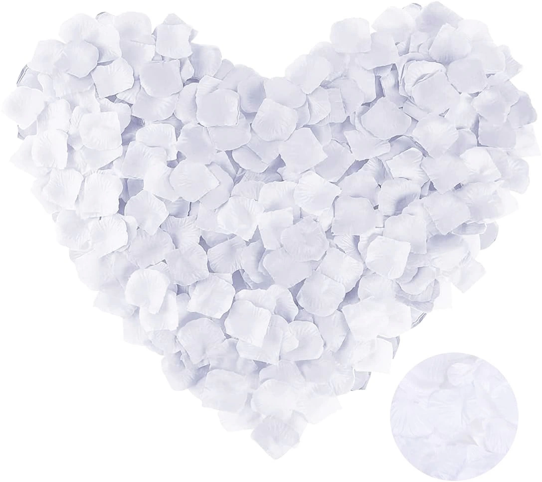 Beyaz Renk Gül Yaprağı Şekilli Konfeti 5 Paket 500 Adet