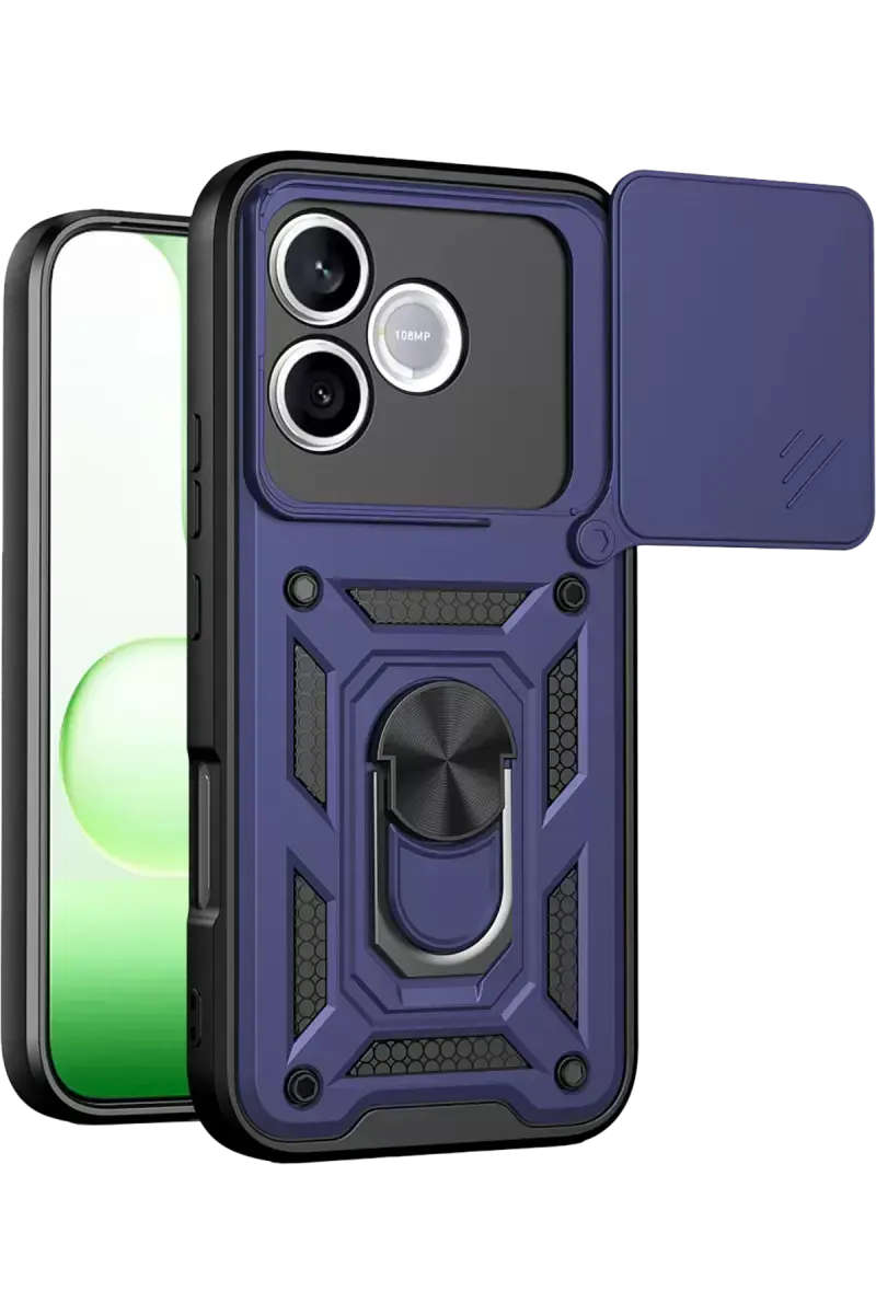 Newface Huawei Honor 600 Lite Pars Lens Yüzüklü Silikon - Lacivert