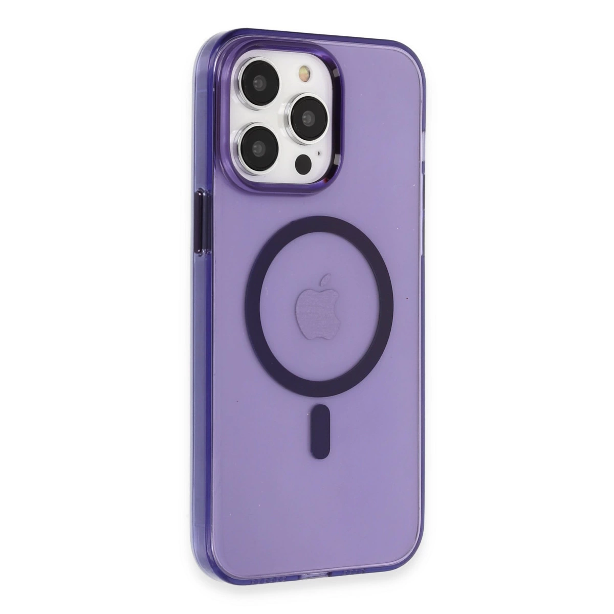 İphone 14 Pro Kılıf Tron Şeffaf Magsafe Kapak - Derin Mor