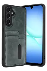 Newface Samsung Galaxy A57 5g Sara Kartvizitli Deri Kılıf - Yeşil
