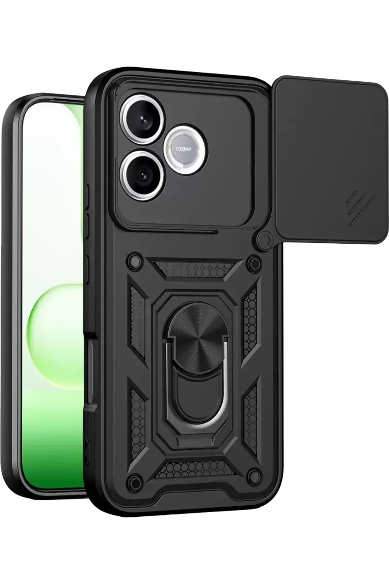 Newface Huawei Honor 600 Lite Pars Lens Yüzüklü Silikon - Siyah