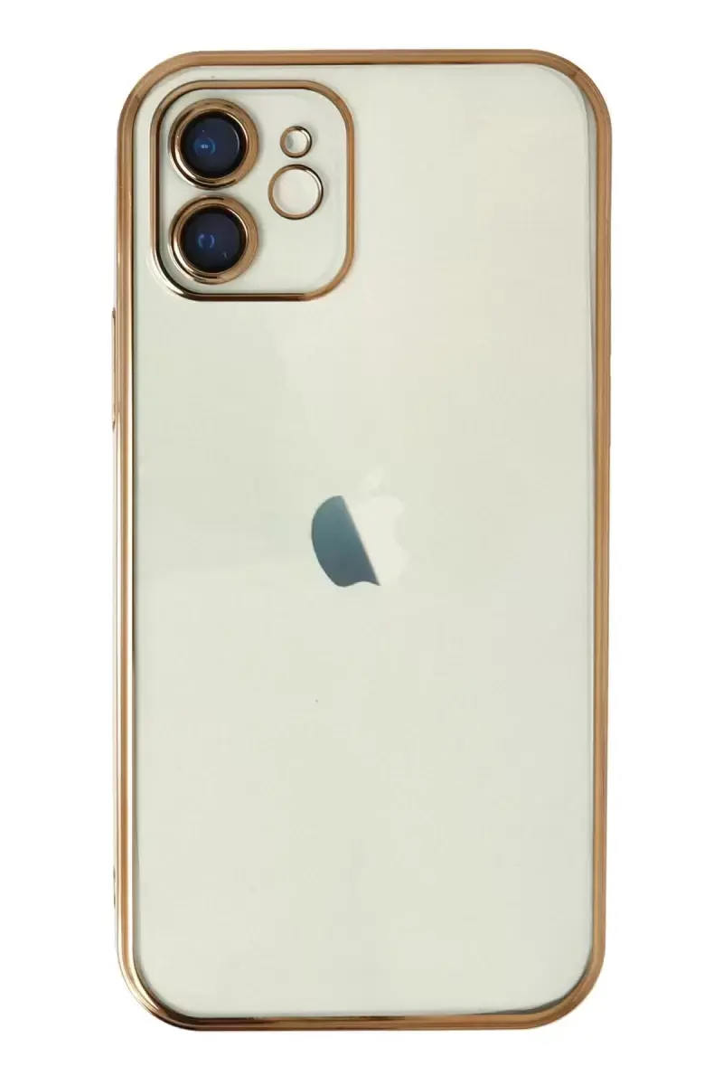 Newface Apple İphone 12 Kılıf Razer Lensli Silikon - Gold