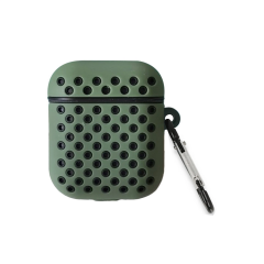 Airpods 2 (2.nesil) Spor Delikli Kılıf - Haki Yeşil-siyah