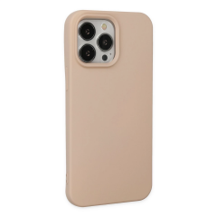 İphone 14 Pro Max Kılıf Nano İçi Kadife Silikon - Pudra
