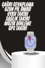 Akıllı Saat Gümüş Kasa Bluetooth Kulaklık Hediyeli Çok Fonksiyonlu İkili Set