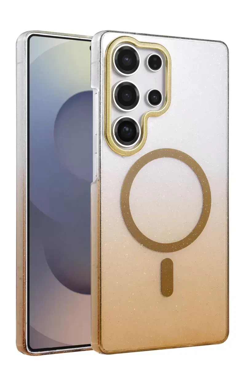 Newface Samsung Galaxy S25 Ultra Glossy Magsafe Kapak - Çöl Titanyum