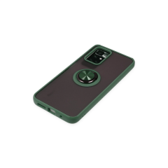 Xiaomi Redmi 10 2022 Kılıf Montreal Yüzüklü Silikon Kapak - Yeşil