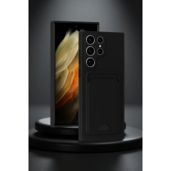 Samsung Galaxy S24 Ultra Kılıf Kelvin Kartvizitli Silikon - Siyah