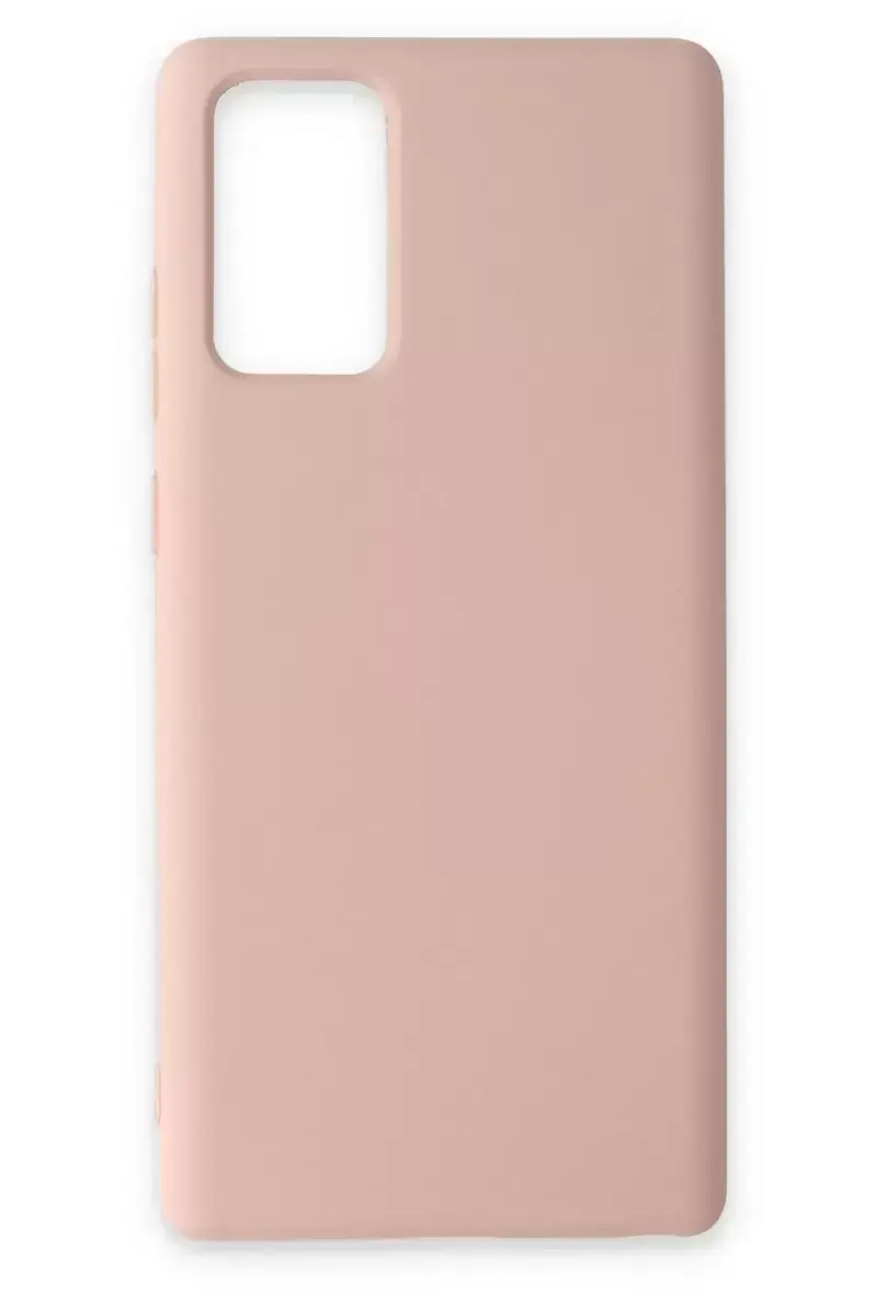 Newface Samsung Galaxy Note 20 Kılıf Nano İçi Kadife Silikon - Pudra