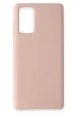 Newface Samsung Galaxy Note 20 Kılıf Nano İçi Kadife Silikon - Pudra