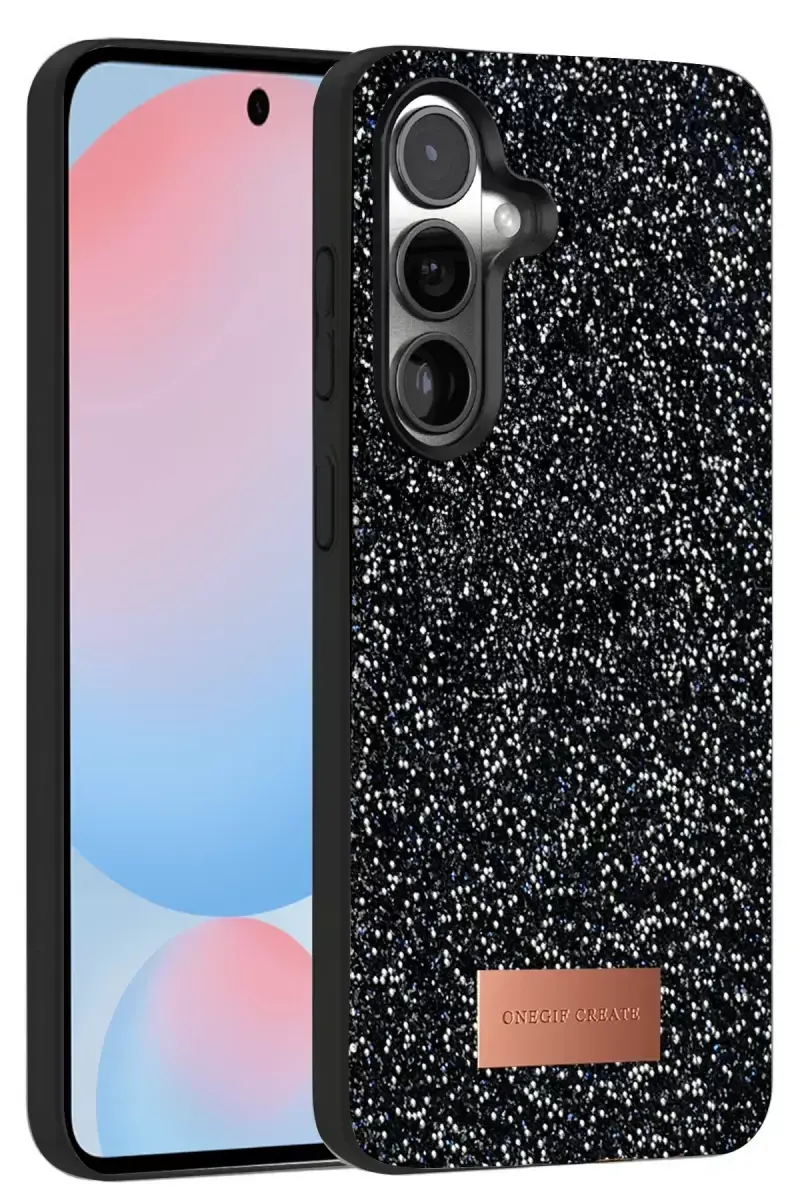 Onegif Samsung Galaxy S24 Plus Bright Simli Kapak - Siyah