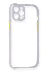 Newface İphone 12 Pro Max Kılıf Miami Şeffaf Silikon - Lila