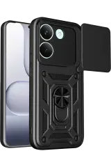 Newface Xiaomi Poco X8 Pro Pars Lens Yüzüklü Silikon - Siyah