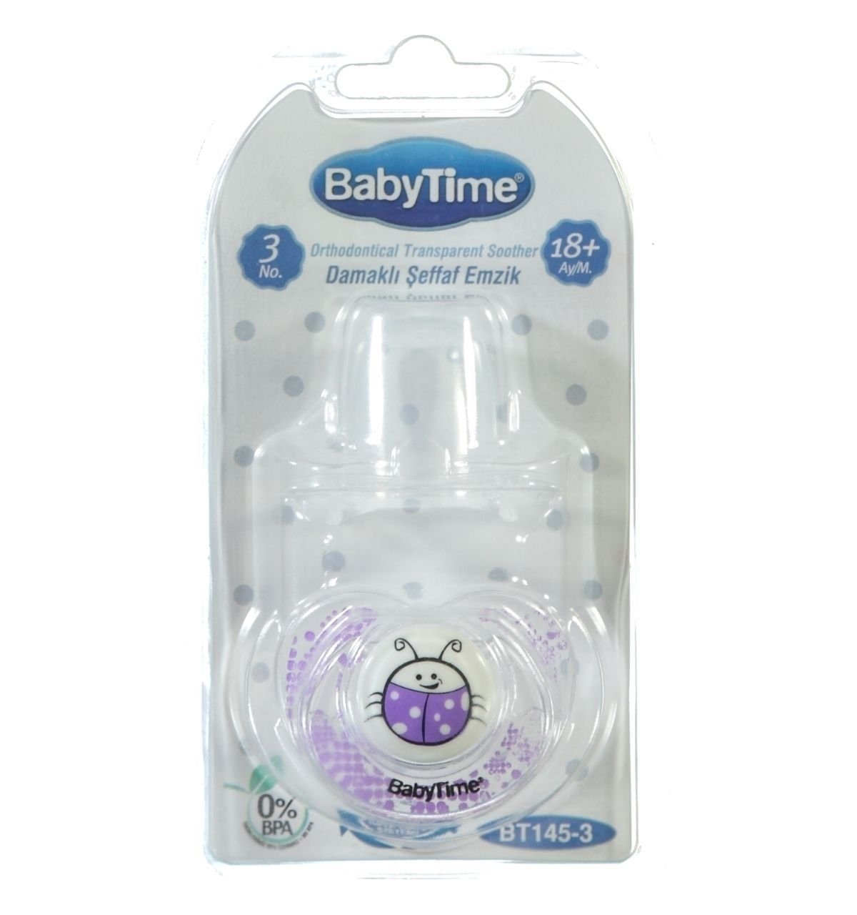 BabyTime BT145 Silikon Damaklı Emzik No 3 - Mor