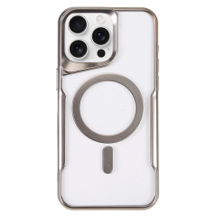İphone 16 Pro Kılıf Boyi Magsafe Silikon Kapak - Gümüş