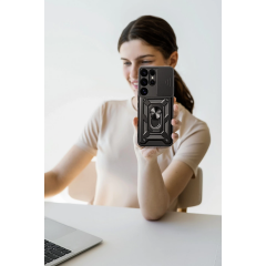 Samsung Galaxy S25 Ultra Kılıf Pars Lens Yüzüklü Silikon - Yeşil