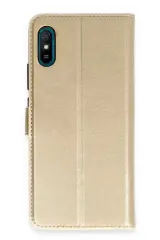 Newface Xiaomi Redmi 9a Kılıf Trend S Plus Kapaklı Kılıf - Gold