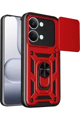 Newface Xiaomi Poco X8 Pro Max Pars Lens Yüzüklü Silikon - Kırmızı