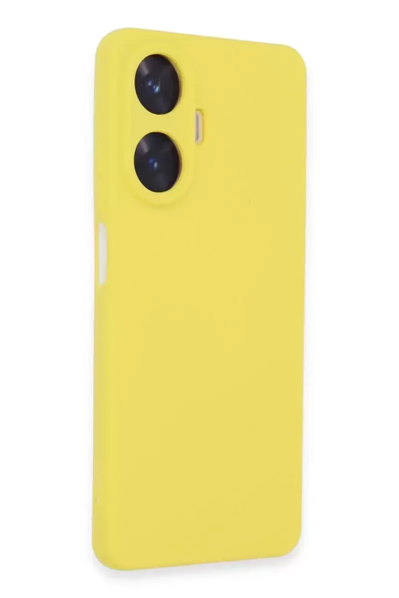 Newface Realme C55 Kılıf Nano İçi Kadife Silikon - Sarı