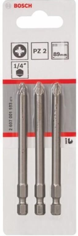 Bosch Bits Uç ExtraHard PZ2 89 mm 3'lü
