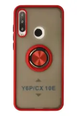 Newface Huawei Y6p Kılıf Montreal Yüzüklü Silikon Kapak - Kırmızı
