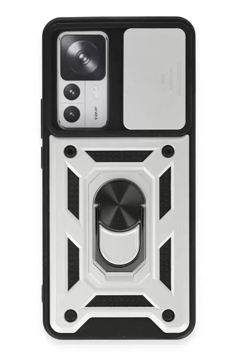 Newface Xiaomi Mi 12t Pro Kılıf Pars Lens Yüzüklü Silikon - Gümüş