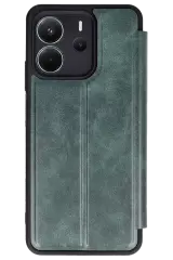 Newface Xiaomi Redmi Note 14 4g Kılıf Flip Cover - Koyu Yeşil